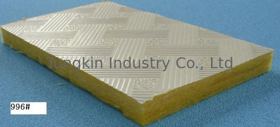 Желтые акустические плитки потолка стеклянной ваты для коммерчески зданий